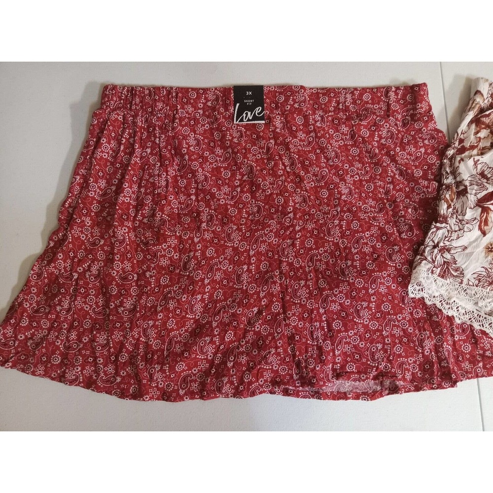 Womens YMI Size 3 X Red Bandana Skort NWT